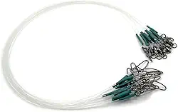 YOTO Líder de fluorocarbono, 6/12 peças líderes de água salgada para lúcios, 100% fluorocarbono líder de pesca com giro e encaixe para água doce