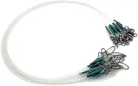 YOTO Líder de fluorocarbono, 6/12 peças líderes de água salgada para lúcios, 100% fluorocarbono líder de pesca com giro e encaixe para água doce