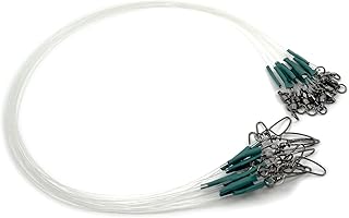 YOTO Fluorocarbon Leader, 6/12PCS Fluorocarbon Fishing Leader with Swivel and Snap, 100% Fluorocarbon Leader Line for Saltwater Freshwater Fishing