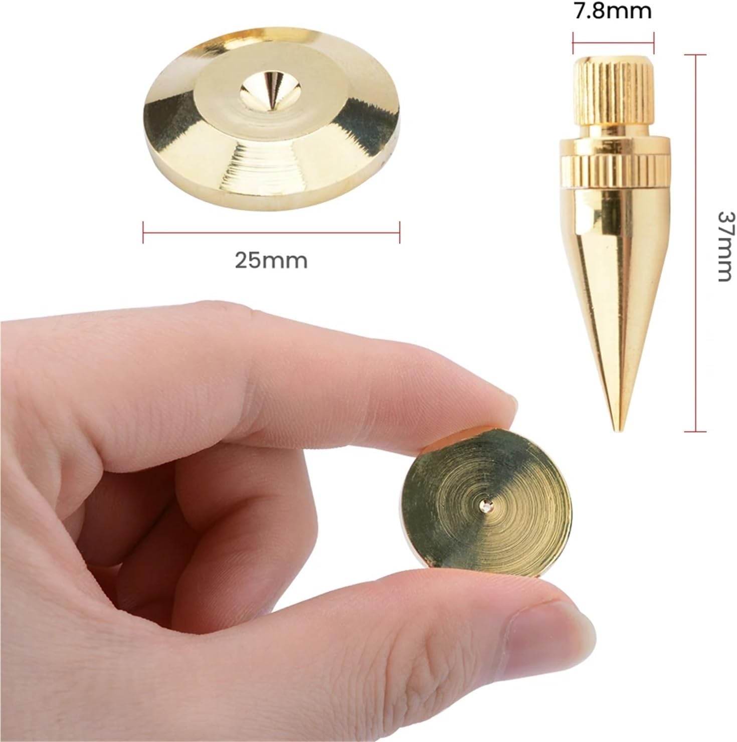 8 Sets Audio Speaker Spikes M6x36 Active Speakers Parts Accessories Copper Foot Nails Foot Pads DIY for Sound System(Black)