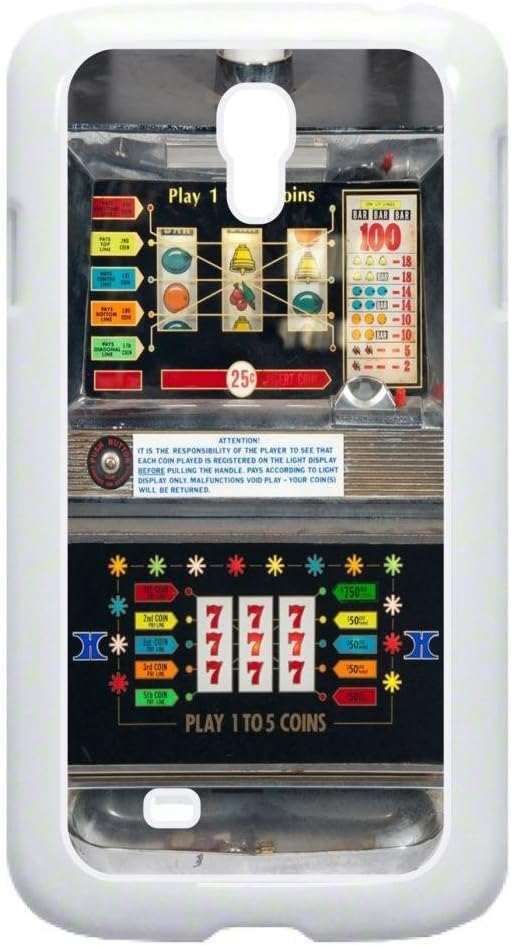 Rosie Parker Inc. Vintage Slot Machine-Casino- Case for The Galaxy S4 i9500 -Hard White Plastic Outer Shell with Inner Soft Black Rubber Lining
