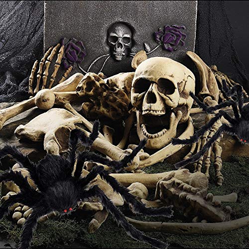 MOVINPE 200\" Halloween Spider Web + 2pcs 30\" Giant Fake Spider + 25pcs Mini Spiders, Huge Triangular Spider Web for Indoor Outdoor Decorations Yard Home Haunted House Party Décor