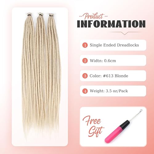 Miniatura 3 de 30 extensiones de rastas de 24 pulgadas, finas de un solo extremo de 0.2 in, extensiones de rastas de color rubio marrón, extensiones de rastas