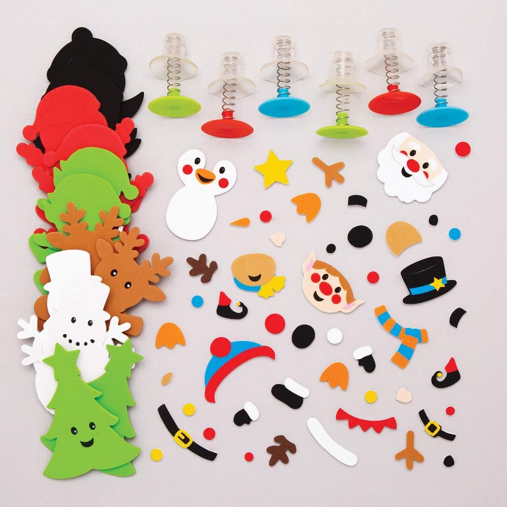 6 Pères Noël Sauteurs Baker Ross – Jouets à Action Retardée, 7 Cm, Pour Sacs De Fête, Dès 3 Ans
