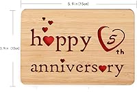 Vista 3 de Tarjeta de 5 aniversario de madera, hecha a mano, 5 años, aniversario de boda, tarjetas de regalo de felicitación, tarjeta de aniversario de cinco