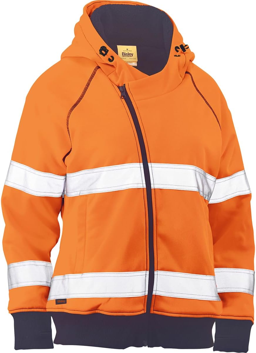 Bisley 323W6819T ANSI Type R Class 2 Women's Contoured Full Zip Hooded Sweatshirt with Sherpa Lining