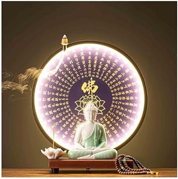 Buddha Statue Green Ceramic Buddha Statue Ornament with Purple Light Ring Living Room Entrance Feng Shui Decoration Feng Shui Decoration