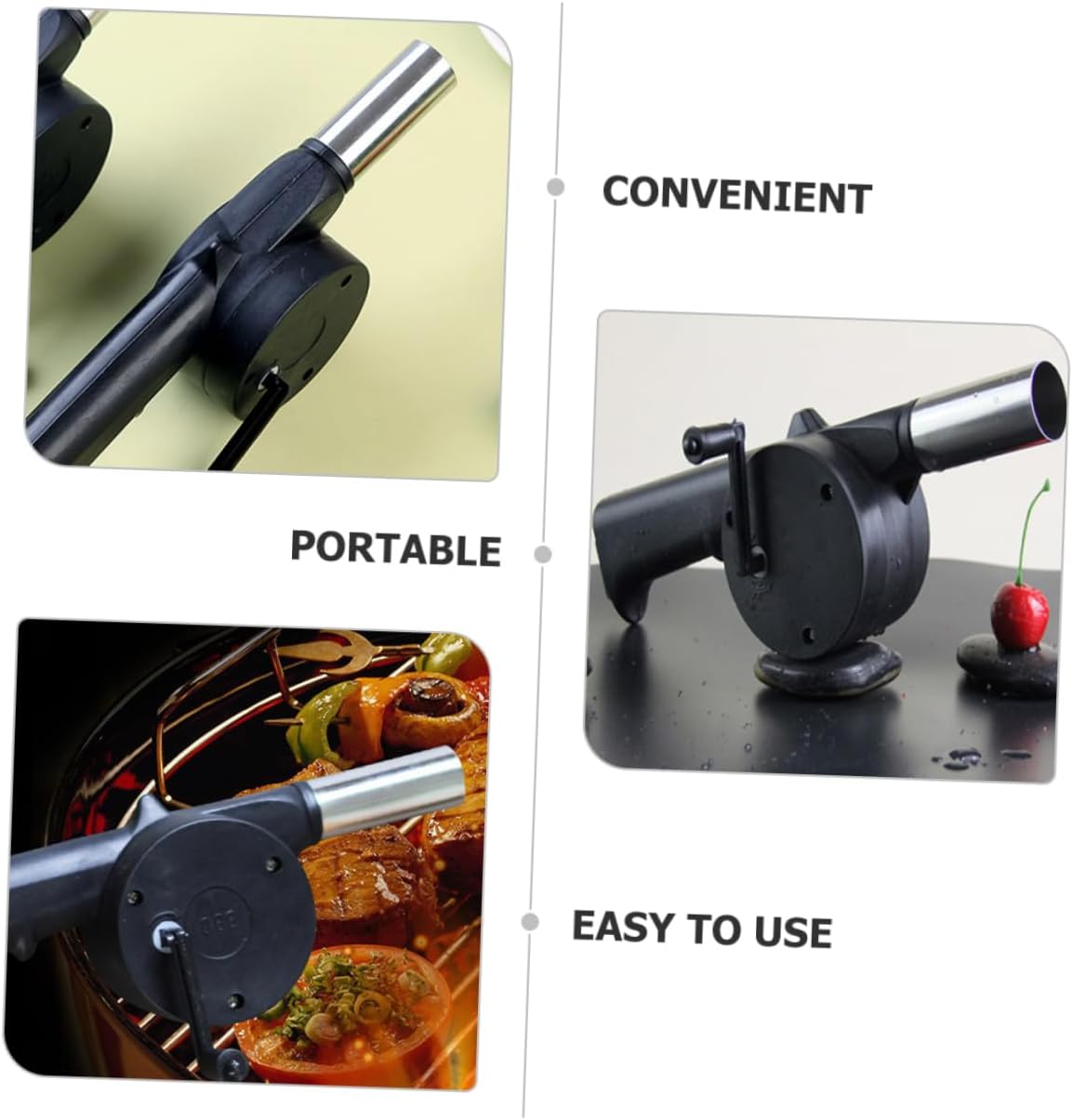 Toddmomy 3pcs Hand Crank Blower Portable Bbq Fire Starter Tool