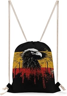 Germany Flag Eagle Drawstring Backpack Sport Gym Bags Yoga Shopping Travel Casual Daypacks for Women Men