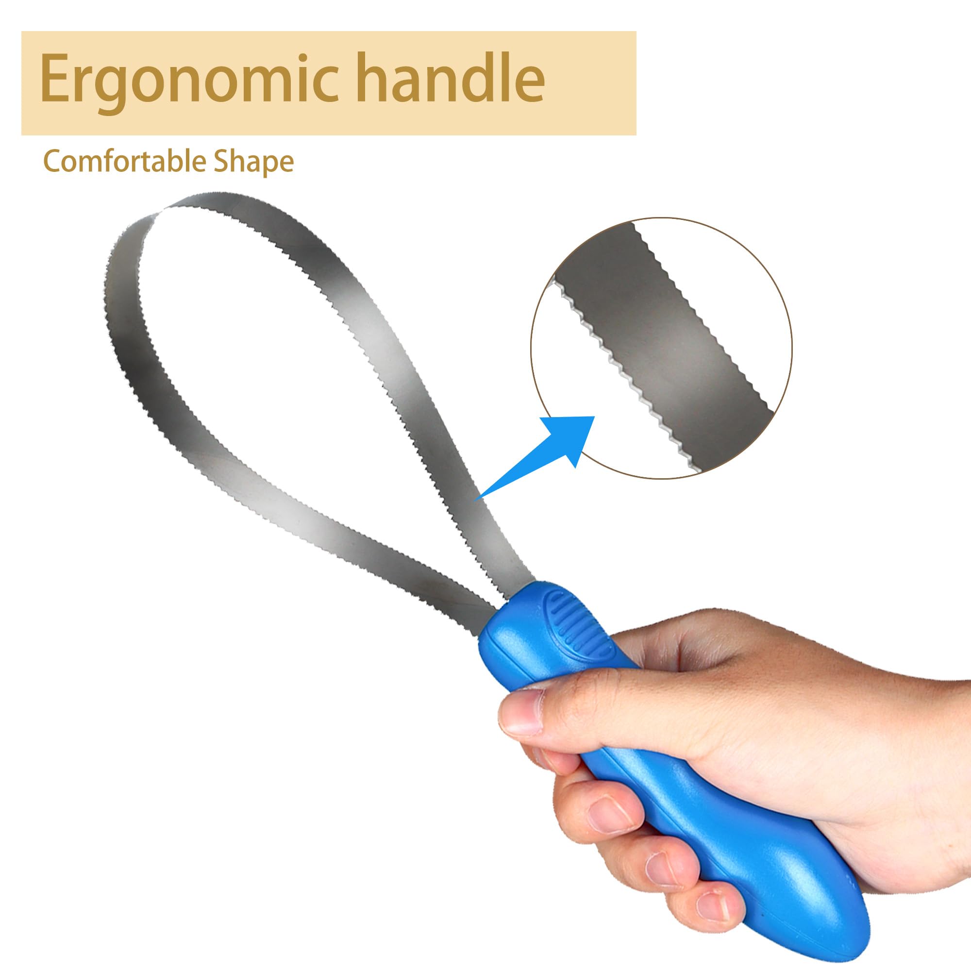Dual-Sided Shedding Blade Dog Hair Brush - Stainless Steel Grooming Tool for Horses, Cattle, Sheep with Comfort Grip - Fine & Coarse Teeth for Long and Short Hair（2 Pcs） - image 7