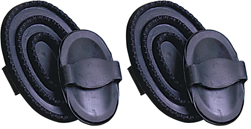 Rasqueadeira de borracha para cavalos Weaver Equine Grande 65-2141, pacote com 2