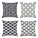 Produktbild Artscope Dekorativ Kissenbezug 45 x 45 cm, Einfache Geometric Baumwolle Leinen Kissenbezug Dekokissen Kissenhülle Set Kissen Fall für Sofa Auto Schlafzimmer Zuhause Dekor, 4 Stück (Marineblau)