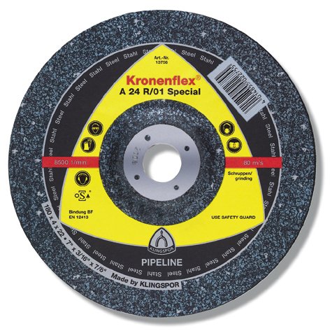 Klingspor 130825 A 24 R 01 tarcze do obróbki zgrubnej 125 x 4 x 22,23 mm wygięte (zawartość: 10)