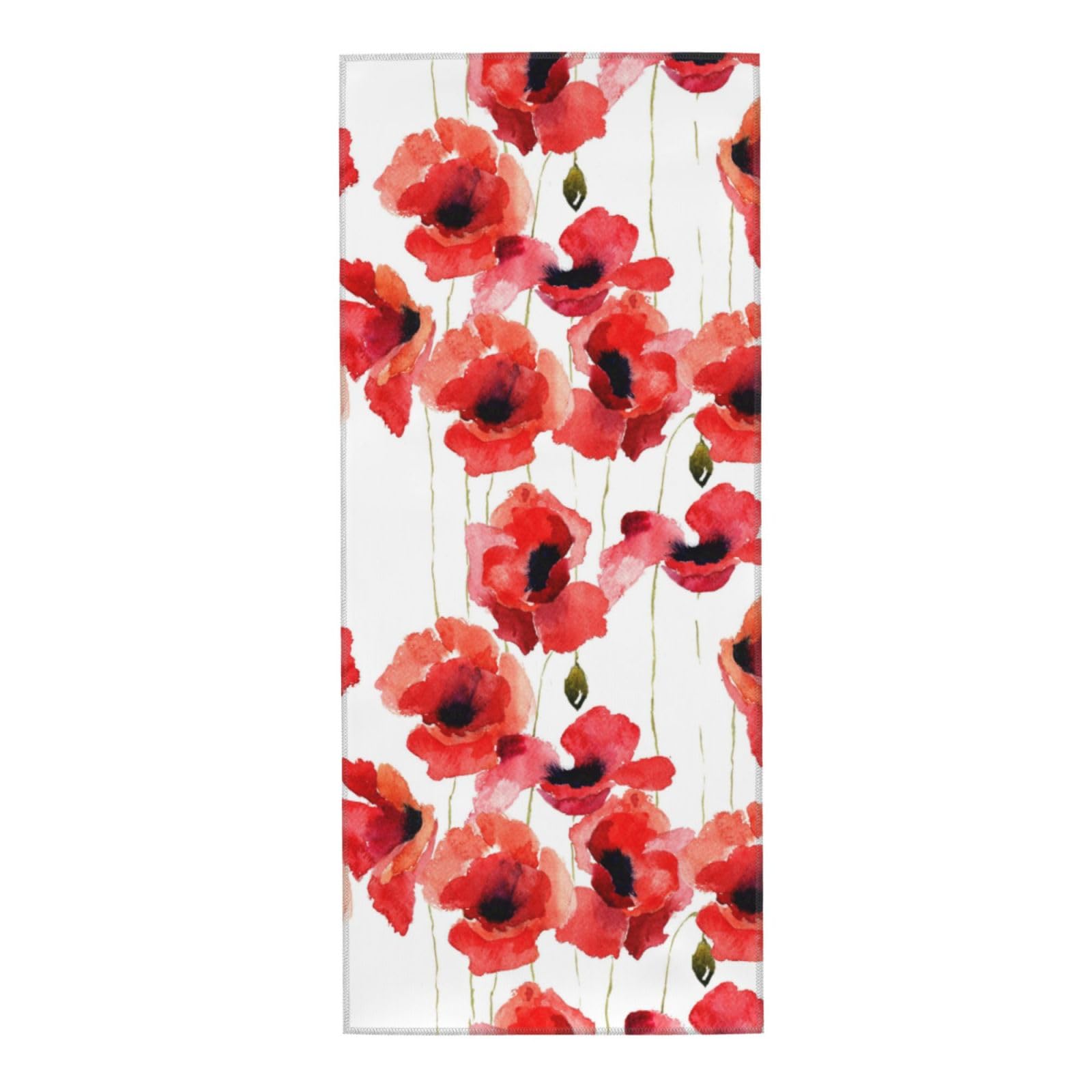 HUYGD Towel 30 x 70 cm,Hand Towel, Soft Bath hand towels for Kitchen Hotel Gym Laundry RoomWatercolor Poppies