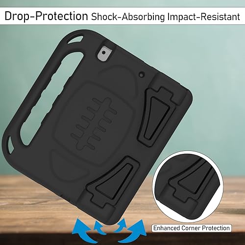 Miniatura 6 de LTROP Funda infantil para iPad 65 generación, 9.7 pulgadas 20182017, Air 2, protector de pantalla integrado, soporte de mango a prueba de golpes