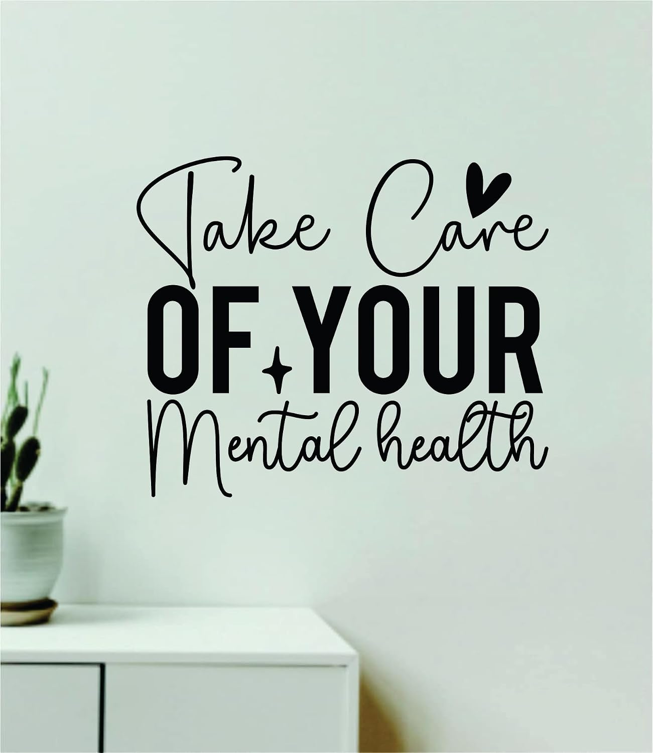 Amazon.com: Take Care of Your Mental Health Wall Decal Home Decor Art ...