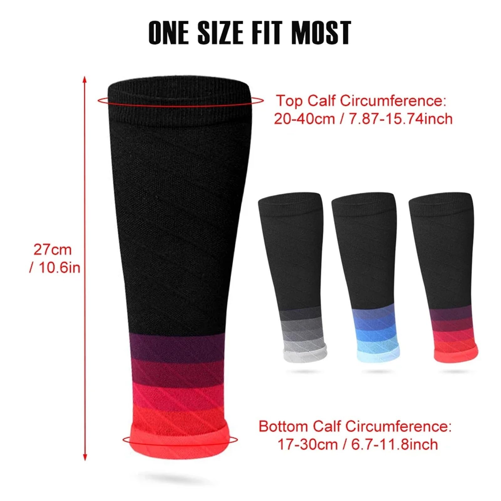 Rodillera Compresion 1 par de pantorrilleras compresión deportivas for hombre y mujer (20-30 mmHg) - Calcetines sin pie