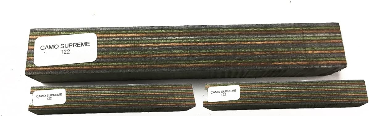 Pen Kit Mall - 3 pack Spectraply .75 x .75 x .5.25 Wood Turners Pen Blanks Vibrant Colors Colored Dyed Birch (122 Camo Supereme)