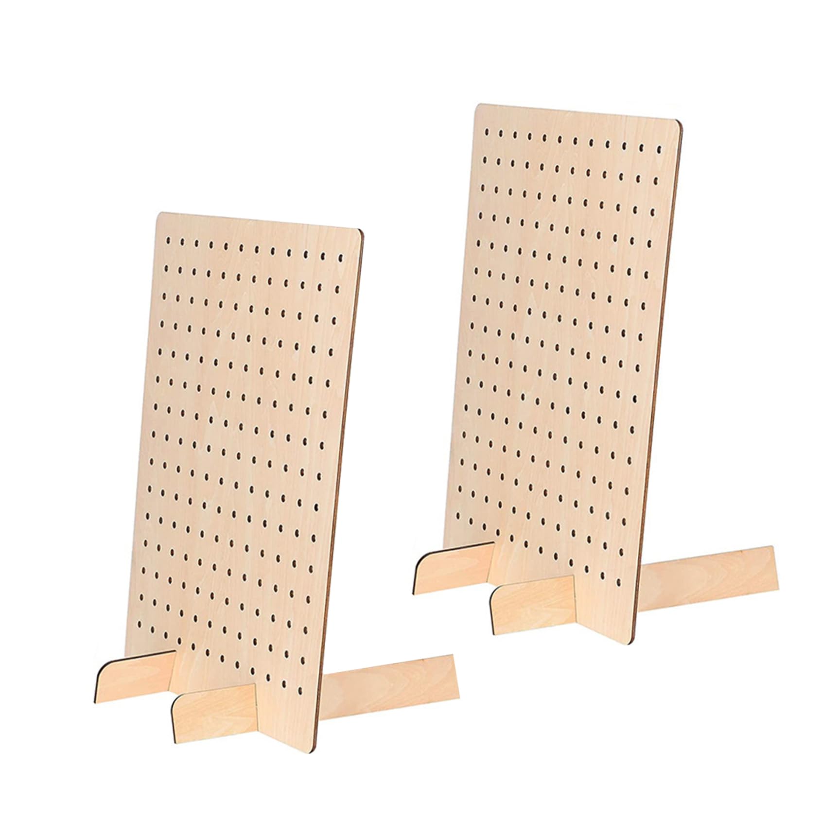 2 Pack Wooden Pegboard Display Stand 17 x 13 in Retail Rack Keychain Ring Retail Display Stand Rack Organizer for Craft Shows Jewelry Tools Jewelry, Keychain, Peg Board