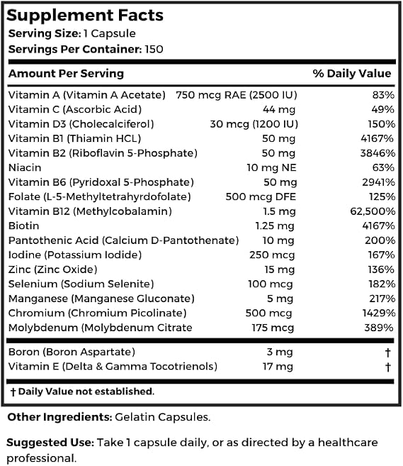 Dr Clark Store CRaNiULS (Multi Vitamin & Mineral), 520 mg 150 Gelatin Caps