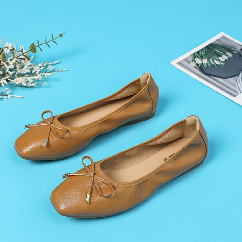 Ballerine da Donna Eleganti con Fiocco, Ballerine morbide in Similpelle, comode Classiche Scarpe Basse Slip-on per Lavoro, Tempo Libero, Feste e Matrimoni