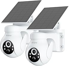 blurams 2K Outdoor Wi-Fi Camera with Solar Panel, 2 Pieces Battery Cameras, 360 ° PTZ Wireless Outdoor Camera, PIR Motion Detection, Colour Night Vision, IP65, Only 2.4 GHz