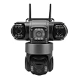 Yoidesu Triple Lens Solar Camera Outdoor Wireless 2MP AI Motion Detection IP66 Security Cameras Wireless Outdoor with 2 Way Talk PTZ 8000mAh Battery
