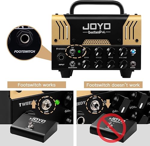 Miniatura 42 de JOYO Bass Mini Amp Head 50 W Preamplificador híbrido tubo amplificador de potencia cabeza con 3 bandas EQ y Bluetooth