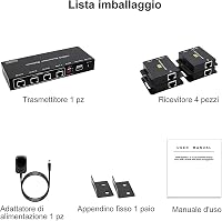 VEDINDUST HDMI Splitter Elosztó 1-4 Kimenettel - 50m Jeltovábbítás Cat5e/6/7 Kábelen - 1080p Felbontás - EDID Funkció - POC Technológia 7