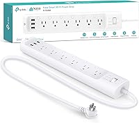 Kasa HS300 Smart Power Strip: 6 Individual Smart Outlets, 3 USB Ports, Surge Protector, Energy Monitoring, Alexa/Google Compatible, No Hub