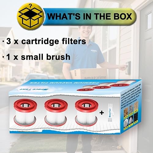 Miniatura 3 de Paquete de 3 filtros HEPA 49-90-1900 de repuesto para filtro de vacío Milwaukee M18, compatible con Milwaukee Wet/Dry Vacs M18 de 2 galones