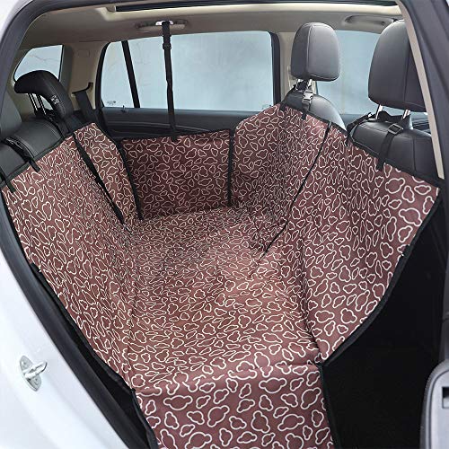 Mylujo - Funda para Asiento de Coche para Perro, Doble Cubierta Trasera, Almohadilla Grande para Coche, Impermeable, Funda Protectora para Asiento de Coche con Hebilla de Seguridad Cover