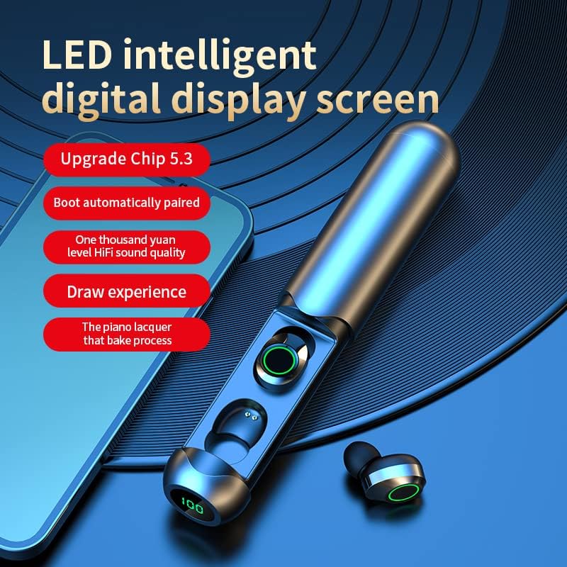 Miniatura 2 de Auriculares inalámbricos BQ40 Bluetooth 5.3 con funda de carga inalámbrica, funda de carga con pantalla digital LED, auriculares Bluetooth de 5