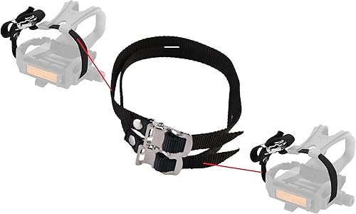 Miniatura 2 de 2 correas de pedal de bicicleta con abrazaderas cromadas para ciclismo, Fixie, ejercicio de carretera, amarre de velocidad única