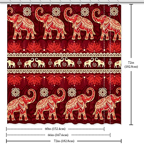 Rideau de douche élephant rouge anti-moisissure pour préserver vos sols