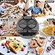 YASHE SW-2122M Waffeleisen Herzform Doppelt, 10 Klassische Herzförmige Waffeln mit Antihaftbeschichtung, 5 Einstellbare Temperaturstufen, Kontrollleuchten, Überlaufschutz, 1200W, Silber/Schwarz