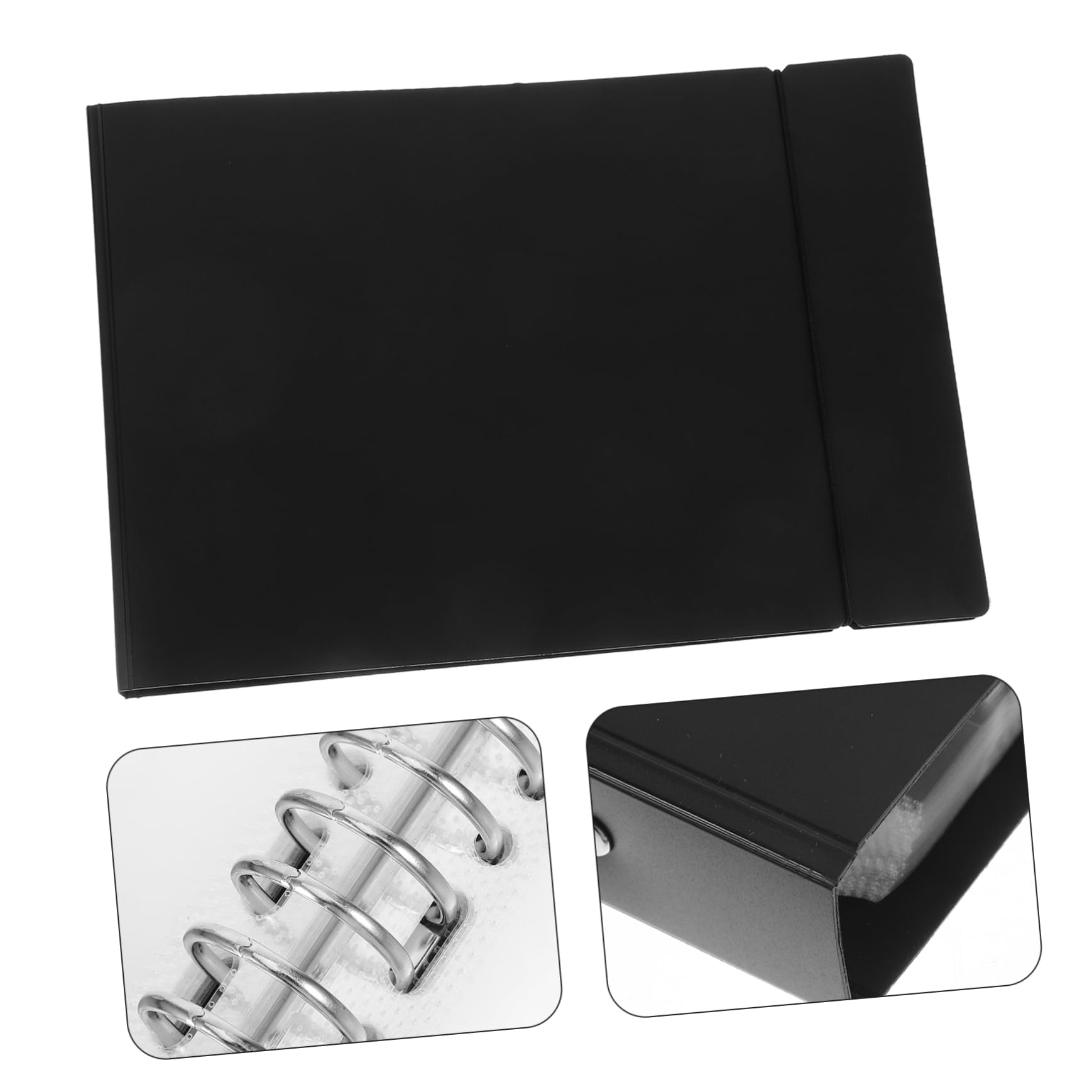 Carpeta de Chequera Negra de Plástico con Amplia Capacidad y Funcionalidad Versátil para Organizar Facturas y Documentos en Oficina o Casa