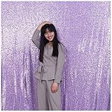 Poise3EHome 6FT x 8FT Sequin Photography Backdrop Curtain for Party Decoration, Lavender