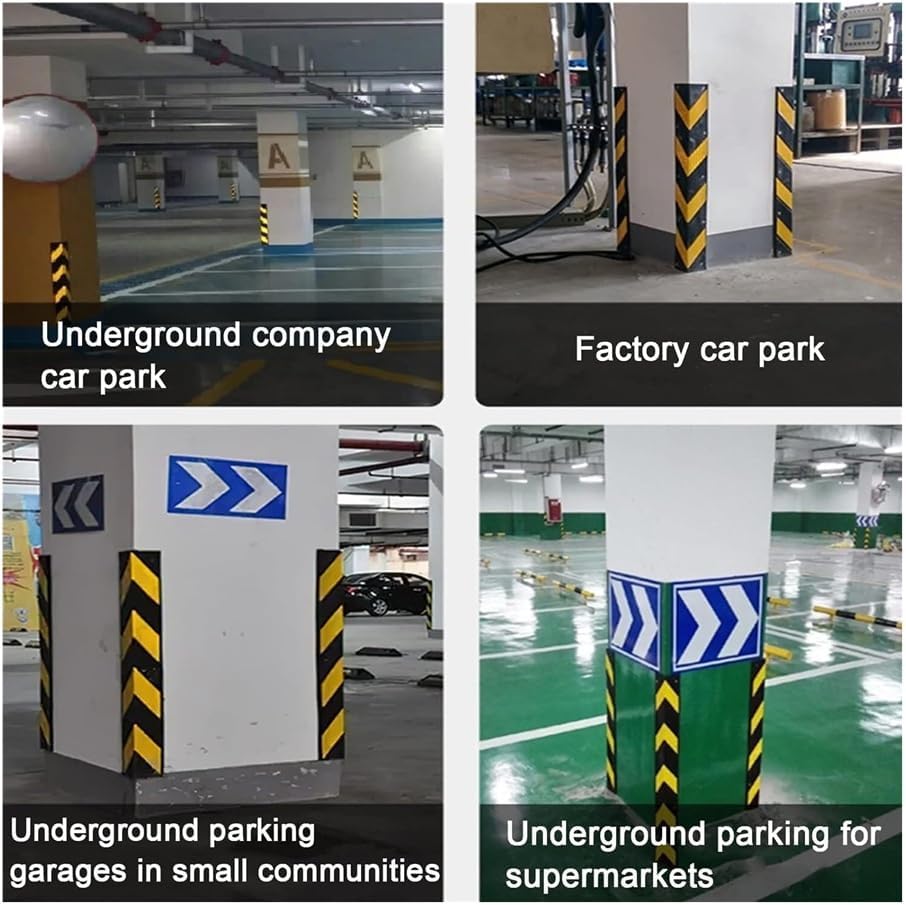 Wall Corner Protectors, Reflective Rubber Corner Guard, Yellow Strip, Thick Protectors Garage(5pcs-120cm)