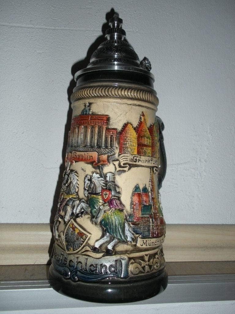 German Beer Stein rustic Deutschland stein 0.5 liter tankard, beer mug ZO 1746/906