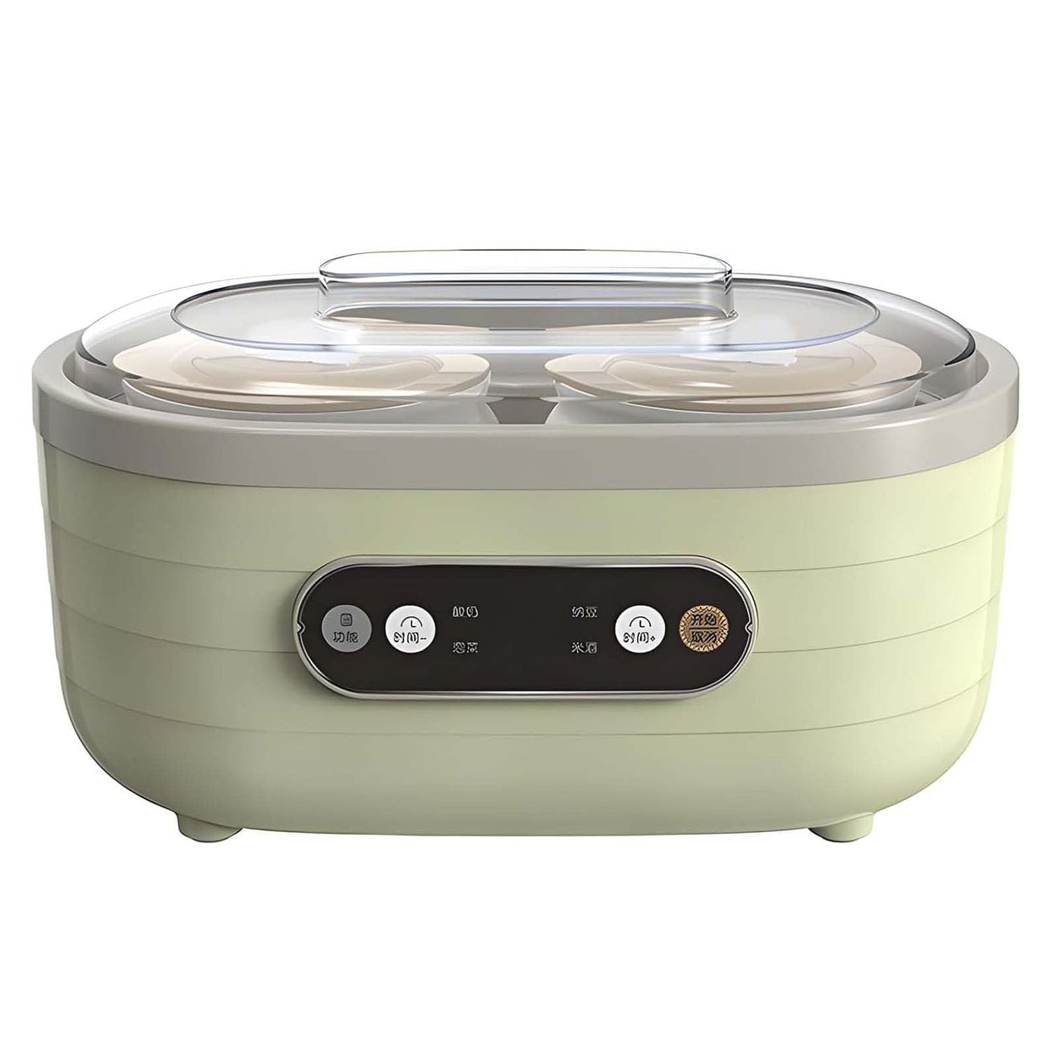 Machine de fermentation pour yaourtière 2 L avec 4 menus intelligents pour yaourt, natto, vin de riz et cornichons, comprend des tasses en céramique, fermenteur multifonction pour une cuisine saine