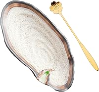 Vista 3 de Soporte de cuchara de cerámica para encimera de cocina, estufa, mesa de comedor con bonita cuchara, forma de concha, decoración moderna de granja