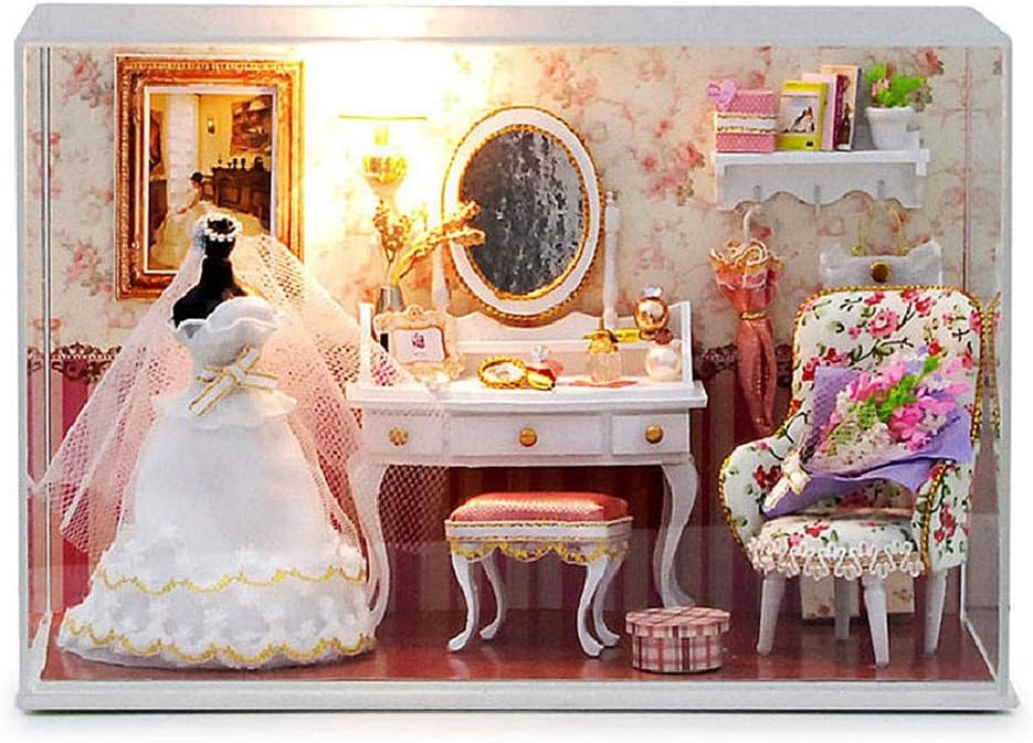 Guolipin Doll Houses Miniature Model With Light Cover Love You Forever DIY Dollhouse Kit For Women and Girls (Color : Multi-colored, Size : One size)