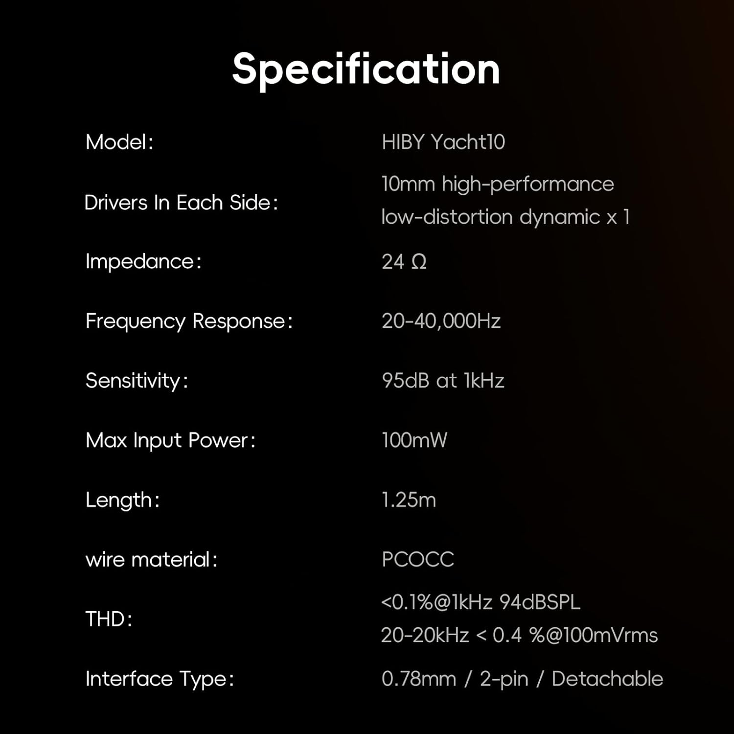 HiBy Yacht10 IEM φ10mm Dynamic Mg & Al Alloy Dome High Performance Low Distortion Dynamic 0.78mm 2-pin Detachable Earphones