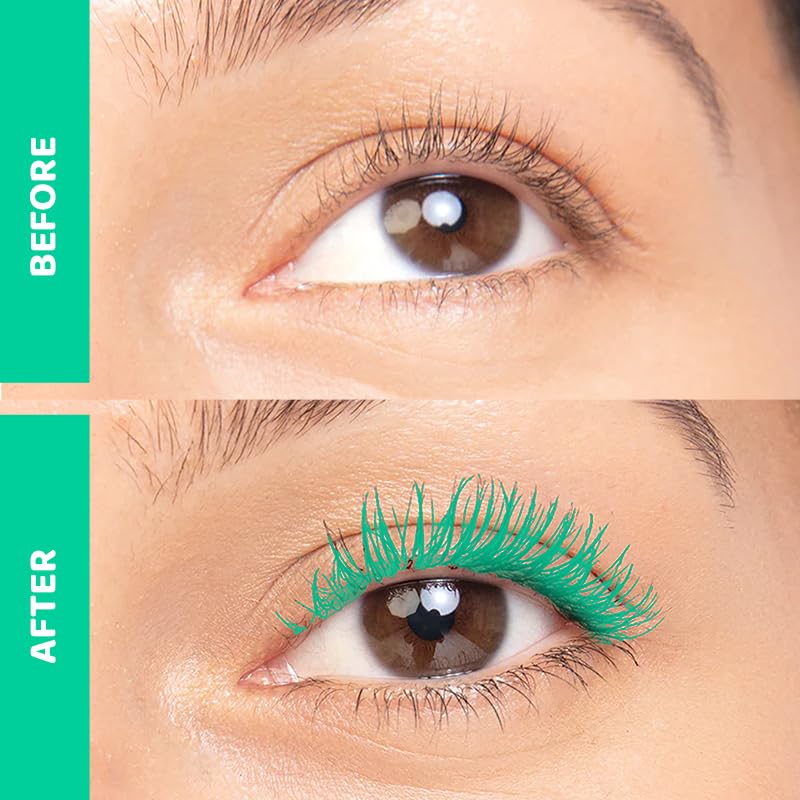 Image of Elitty Pop Colored Lush Lashes Mascara-Slay Hard (Turquoise), Waterproof, Smudge proof, Curling and lengthening, Infused with Witch Hazel and Almond Oil, Vegan & Cruelty Free-5 ML Each