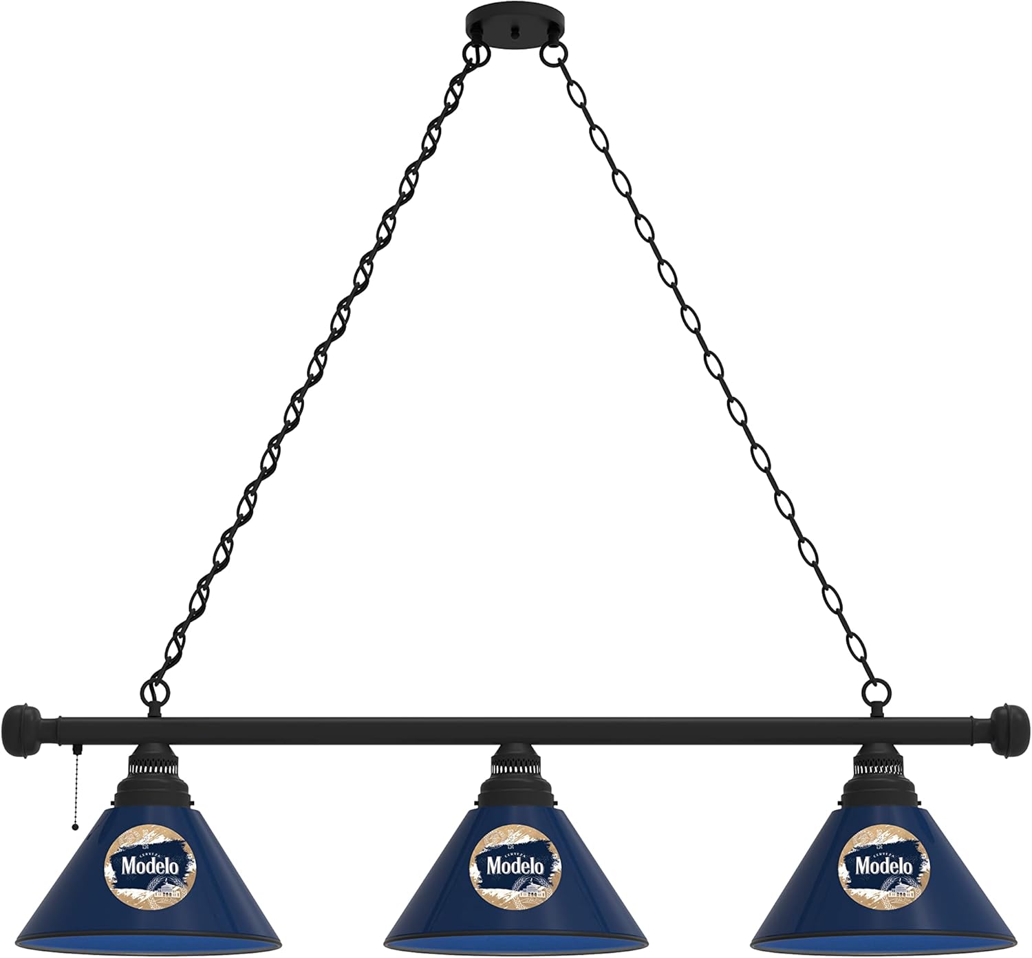 Holland Bar Stool Co. Indoor Modern Bright Ceiling Pendant Lighting Shade Modelo (Splash) 3 Shade Billiard Light with Black Fixture