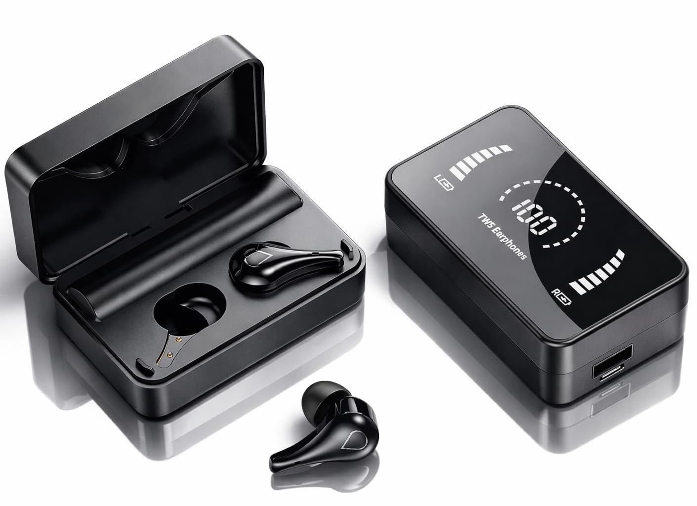 H3S Digital Earbuds, Gaming Earbuds with 60 Hours Playtime, Bluetooth 5.1 + ENC Clarity, Adaptive Noise Cancelling,13mm HD BASS Drivers, IPX7 Sweat-Proof,Built-in Mic for Android & iOS H3S Digital Earbuds, Gaming Earbuds with 60 Hours Playtime, Bluetooth 5.1 + ENC Clarity, Adaptive Noise Cancelling,13mm HD BASS Drivers, IPX7 Sweat-Proof,Built-in Mic for Android & iOS