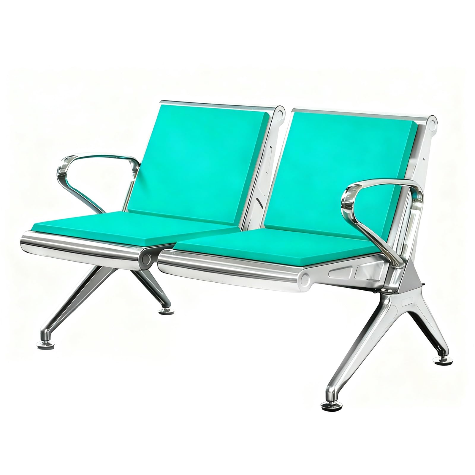 GTHTUHFD Waiting Room Chair With Cushion, 2/3-Seat Metal Airport Reception Chairs, Ergonomic Public Guest Bench For Hospital, Office, Bank, Salon, 1102Lb/500Kg Load Capacity,Green-2-seater
