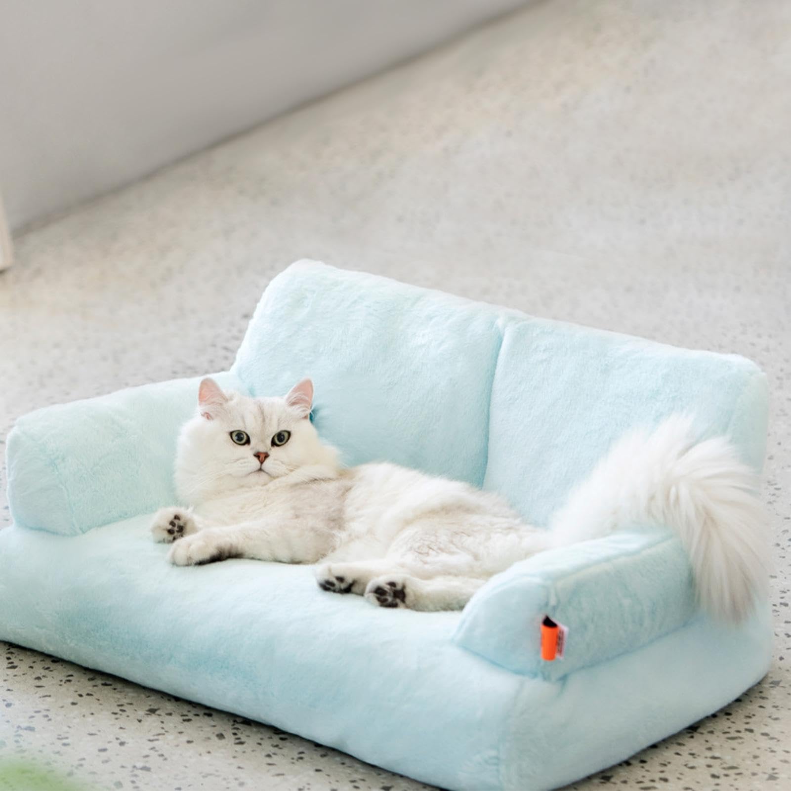 Sofá Cama para Gatos de Felpa Lavable con Fondo Antideslizante para Mascotas Pequeñas