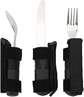 Vista 1 de Adaptive Cutlery Set Weighted Utensils Set with Textured Composite Handle Non Slip Design for Elderly Adults Stainless Steel 3 Pieces